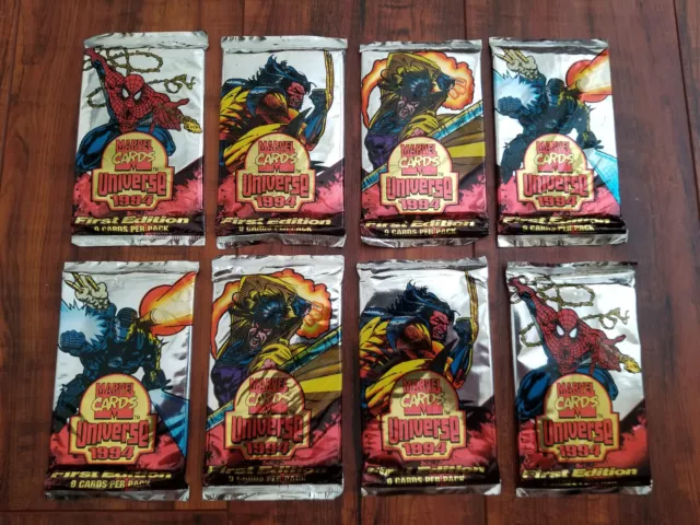 Lot of 8 - 1994 Fleer Marvel Universe Cards First Edition Sealed Pack - NEW