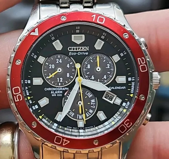 CITIZEN ECO DRIVE PERPETUAL Chronograph H610 Wr 200 399.00 PicClick UK