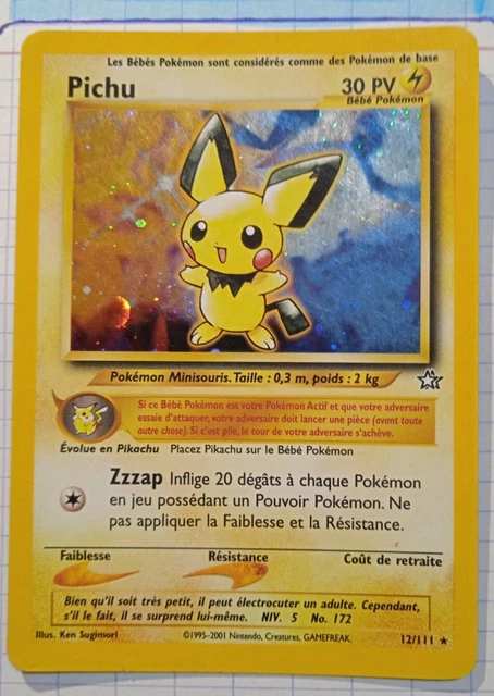 Carte Pokemon PICHU 12/111 HOLO Néo Genesis Wizards FR