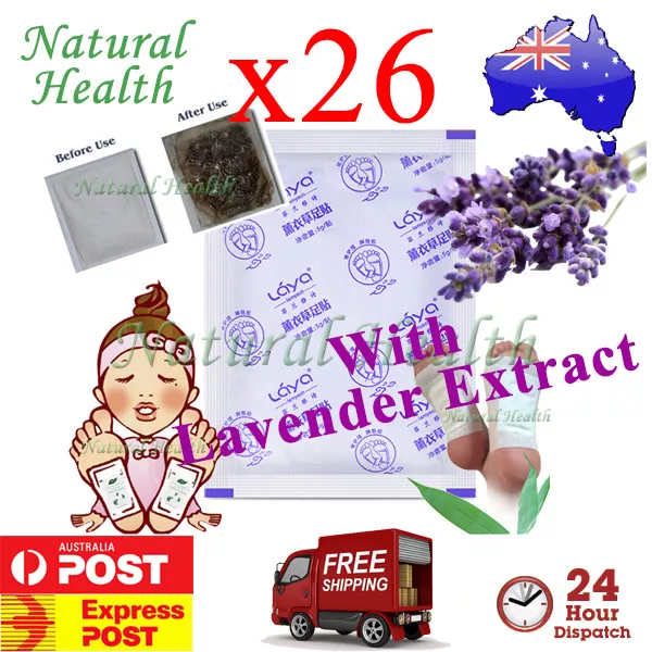 26 Detox Foot Pad Patch KINOKI Herbal Weight loss toxin remove Lavender Extract