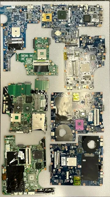 Lot of 8 Laptop Motherboards! (SCRAP/REPAIR/ART)
