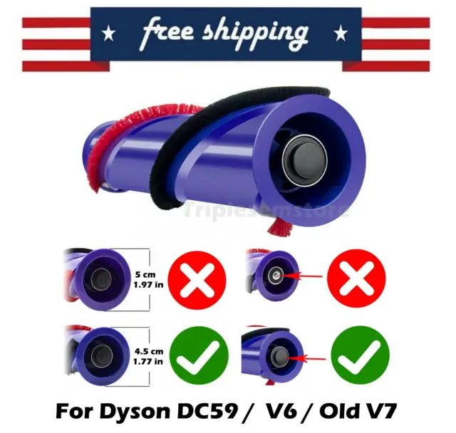 Roller Brush Roll Bar Replacement Part for Dyson DC59 V6,Old V7 Cordless Cleaner