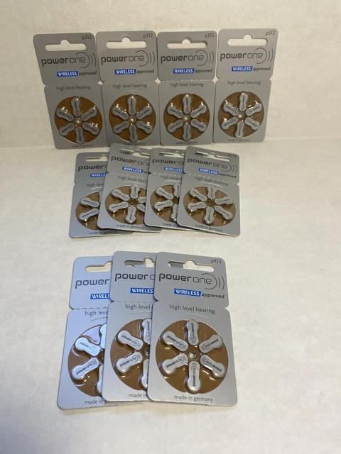 Baterías de audífono inalámbrico Powerone 66 baterías 11 paquetes de 6 Expi 7-2024