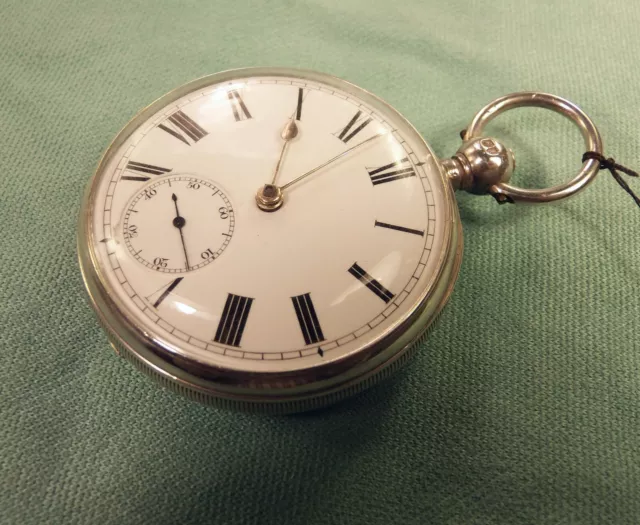 Silver 1884 fusee pocket watch by Rotherhams excellent condition  fully serviced