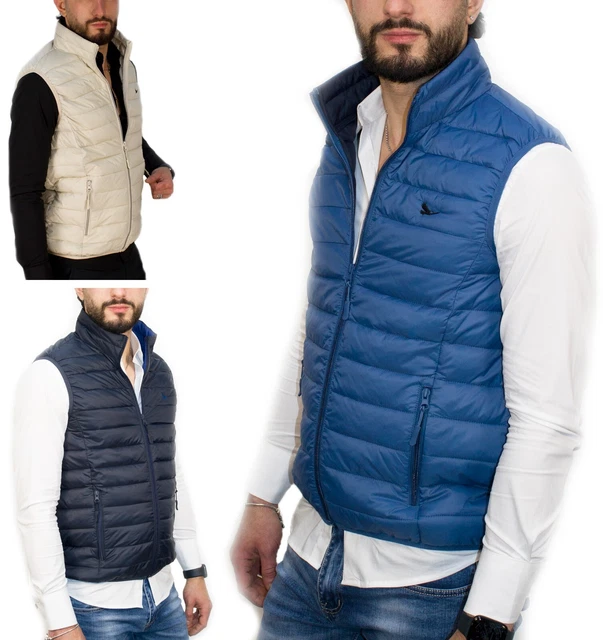 Giubbotto Smanicato Uomo Gilet con Cerniera Piumino M L XL XXL XXXL RDV