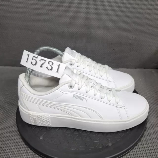 Puma Smash Platform v2 Shoes Womens Sz 8.5 White Sneakers