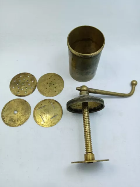 Old Sweet Making Brass Tool India Forming Mould Kitchen Grinder Rare Collectable