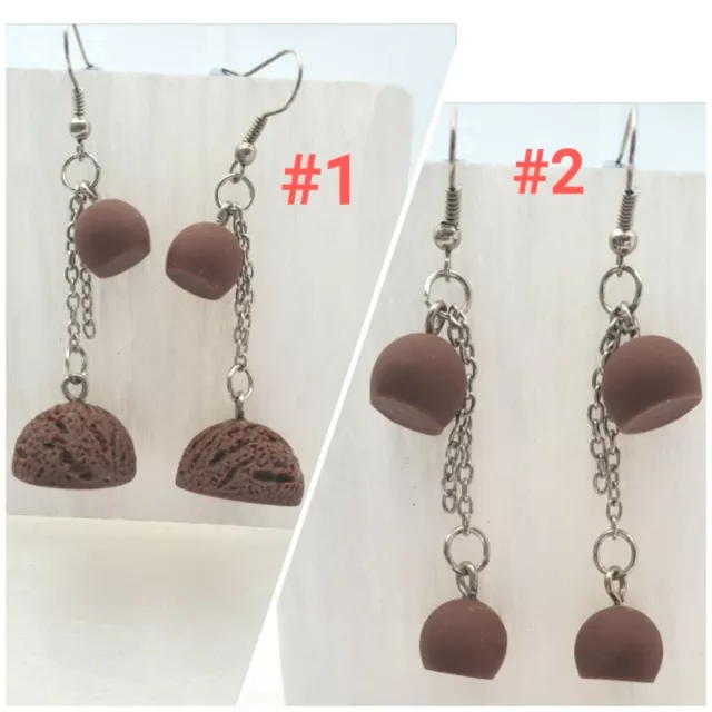 Chocolate chips novelty earrings jewelry handmade accessories