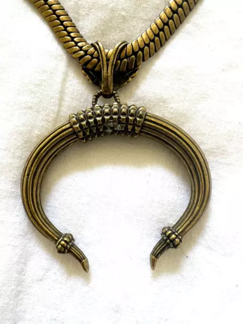 Giles & Brother Large Brass Horn necklace-Collector's Item