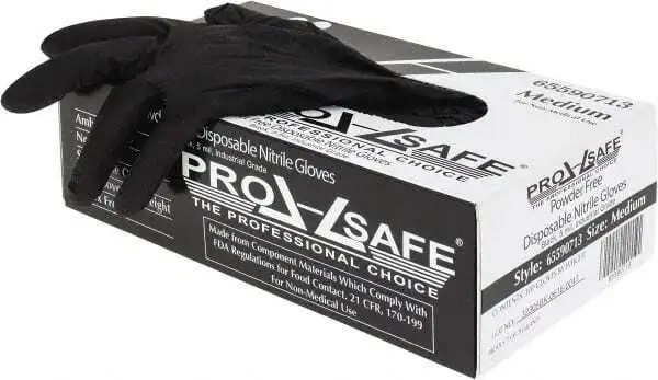 100 Pack PRO-SAFE GL6B-5MPFM Disposable Gloves, Size Medium, 5 mil, Nitrile
