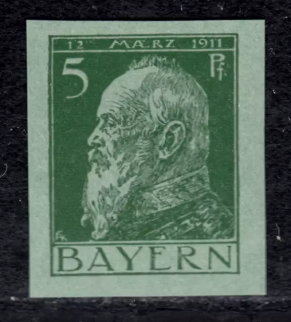 Bayern 77 I U **, 5 Pf. Luitpold ungezähnt, postfrisch, gepr. Pfenninger