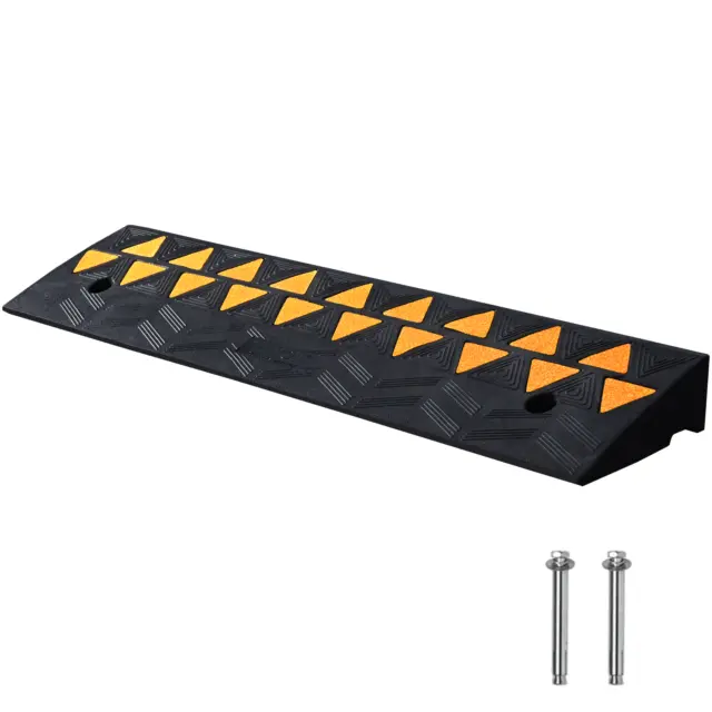 VEVOR Rubber Curb Ramp Driveway Ramp for Curb 3.7" Rise 39.4" Wide 33069lbs Load