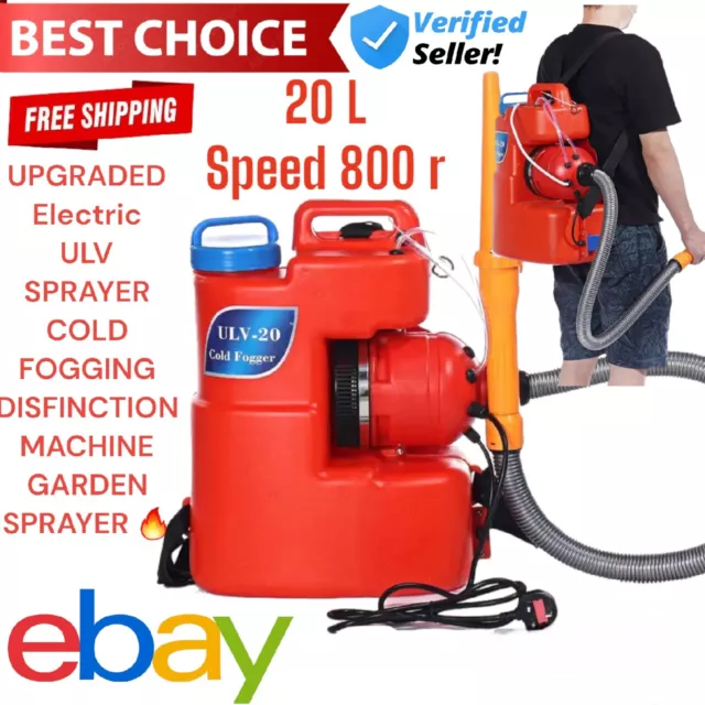 Fogger Machine Disinfectant ULV Mist Blow Backpack Sprayer 20L Electric Atomizer