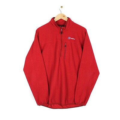Berghaus 1/2 Zip Fleece Sweatshirt Hiking Walking Red Pullover Top Mens Size XL