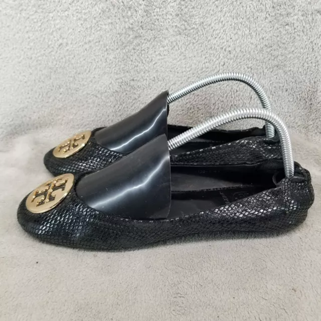 Tory Burch Shoes Womens Size EU 41 US 10 Black Leather Ballet Flats *Read*