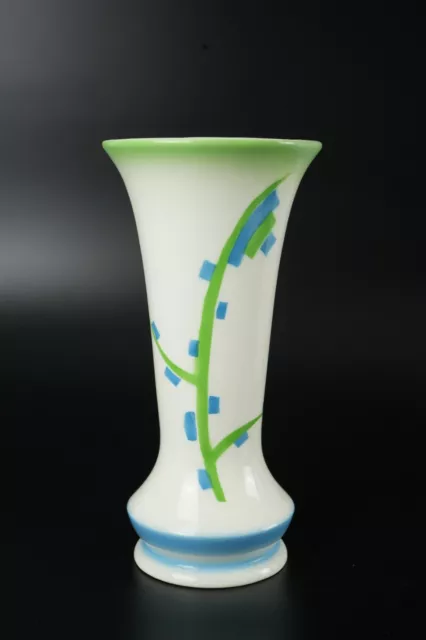 Sehr seltene Max Roesler Darmstadt Art Deco Keramik Vase um 1920 handbemalt