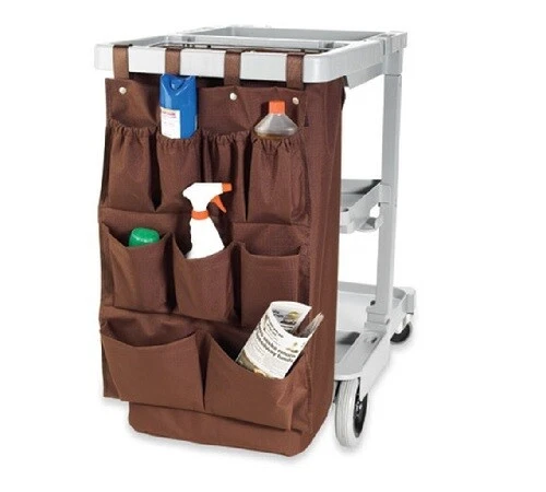 Housekeeping Brown Fabric 9-Pocket Organizer Hanging Cart Caddy