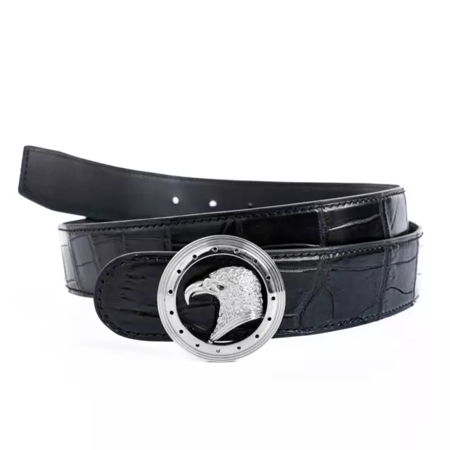 Belt Genuine Alligator Crocodile Skin Leather Men Belt Handmade 3.8cm, 3.5cm