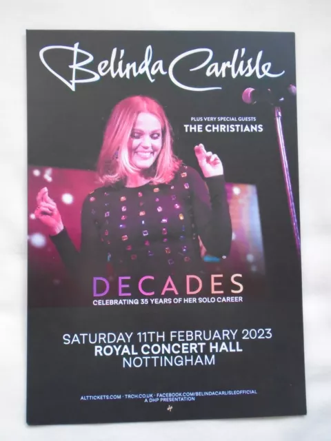 BELINDA CARLISLE Live in Concert "Decades Tour" UK 2023 Promotional tour flyer
