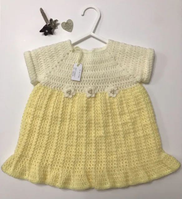Handmade Crochet Baby Dress 6-12mths