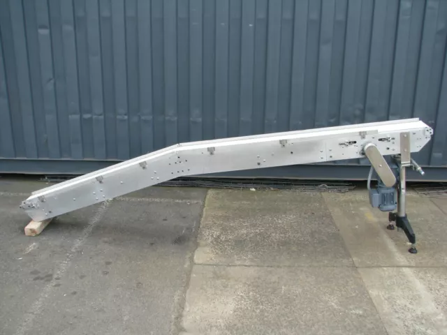 Stainless Incline Motorised Belt Conveyor - 3m long