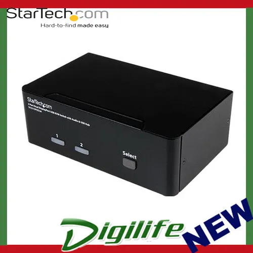 STARTECH 2 Port DisplayPort & USB KVM Switch with Audio & USB 2.0 Hub