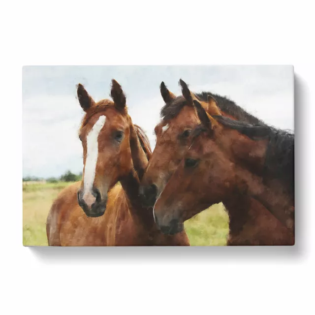 Three Horses Canvas Wall Art Print Framed Picture Home Decor Living Room Bedroom 2