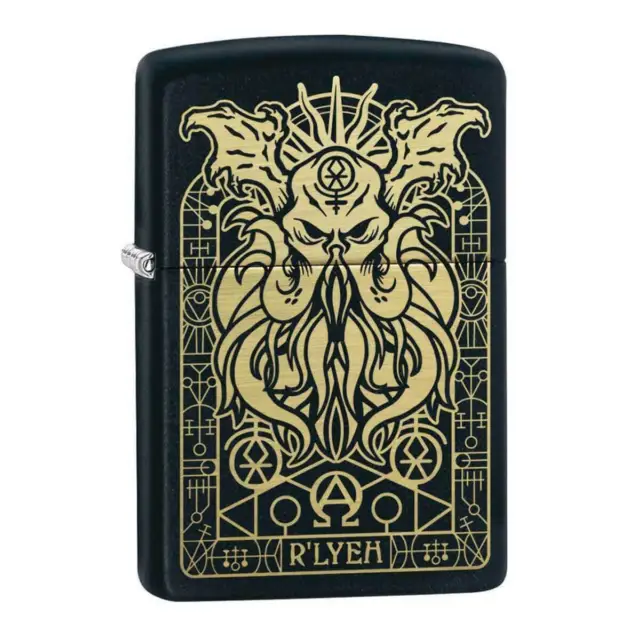 Zippo Windproof Lighter Monster Design Black Matte Finish Metal Refillable 29965