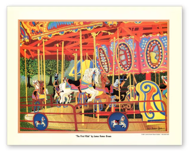 Carousel Circus Horse Art Print Vintage - James Homer Brown Artist Estate