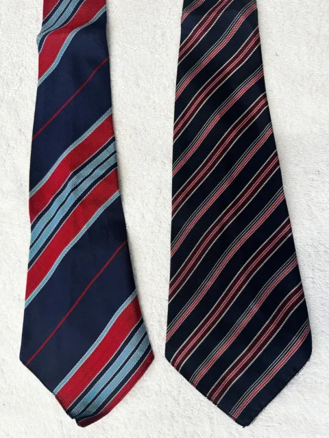 Excellent Deadstock 1930S 2 X Vintage Bold Metallic Striped   Ties One Is Rodney