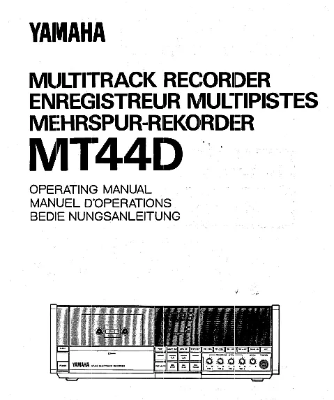 YAMAHA Multitrack MT44D manuale d'uso/guida utente~~download o articolo postale stampato