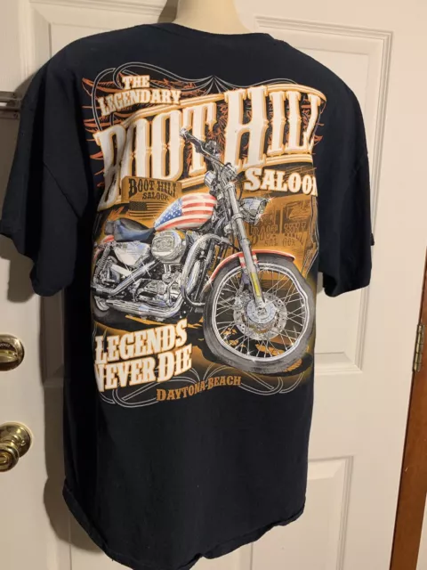Boot Hill Saloon Mens T Shirt Tee Size XL Vintage 90s Motorcycle Harley Florida