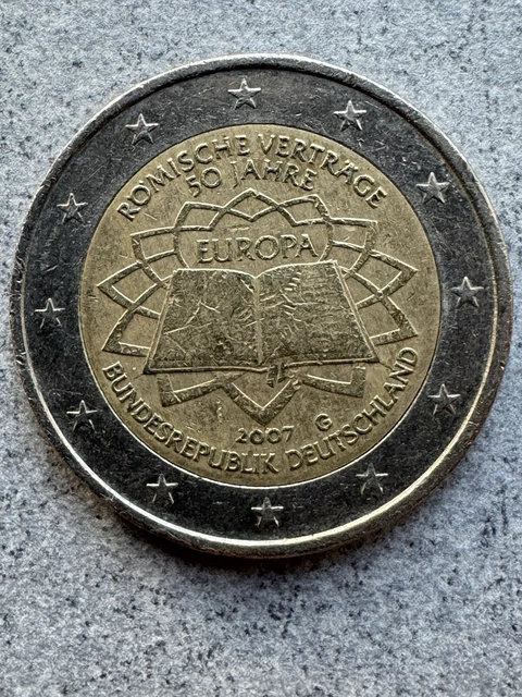 2 Euro Römische Verträge 2007 F Wert 2 EURO MÜNZE Deutschland 2007 G Römische Verträge 50 Jahre EUR 6,80