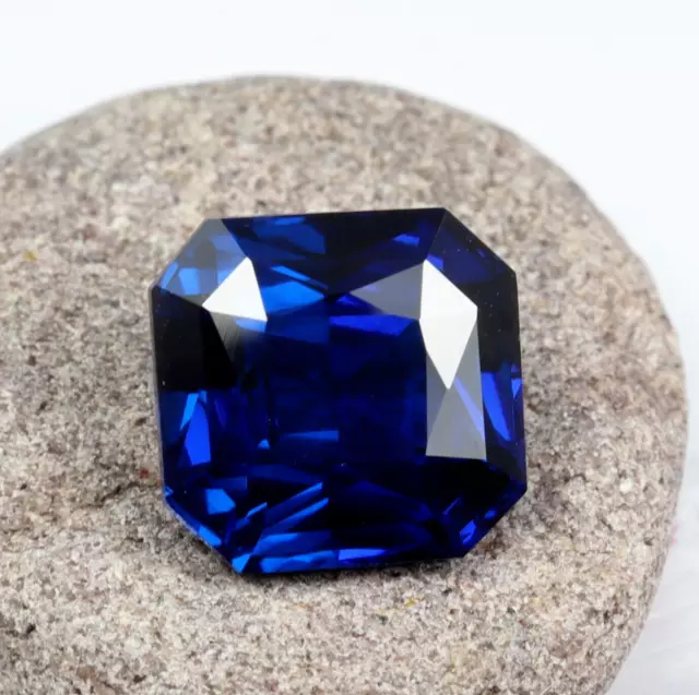 Naturel Rare Mogok Bleu Spinelle 12.00 CT Coupe Carré Certifié Desseré Gemme