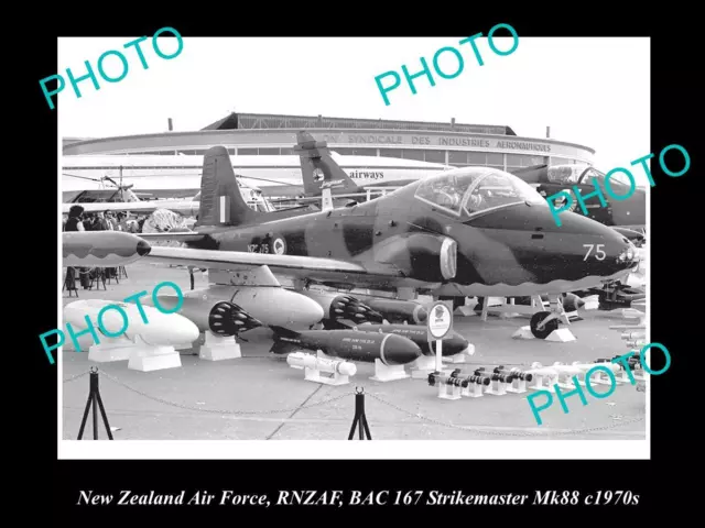 HISTORIC AVIATION PHOTO OF RNZAF NEW ZEALAND AIR FORCE STRIKEMASTER JET 1970s