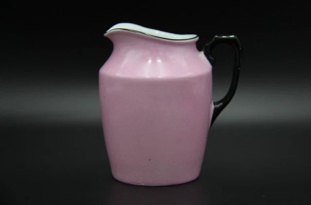 Vintage Buchau Porcelain Pink & Black Jug or Creamer
