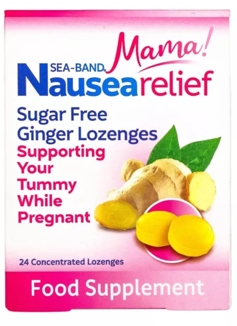 Sea Band Mama Nausea Relief 24 Sugar Free Ginger Lozenges BBE 06/26