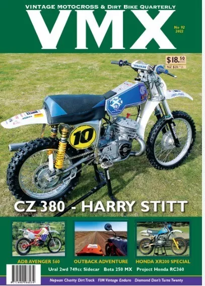 VMX Magazine Vintage Motocross & Dirt Bike Issue #92. 2022/CZ 380-HARRY STITT