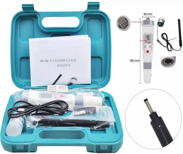 Dissolved Oxygen Tester Meter Pen Type DO Meter 20.0 mg/L With DO Probe