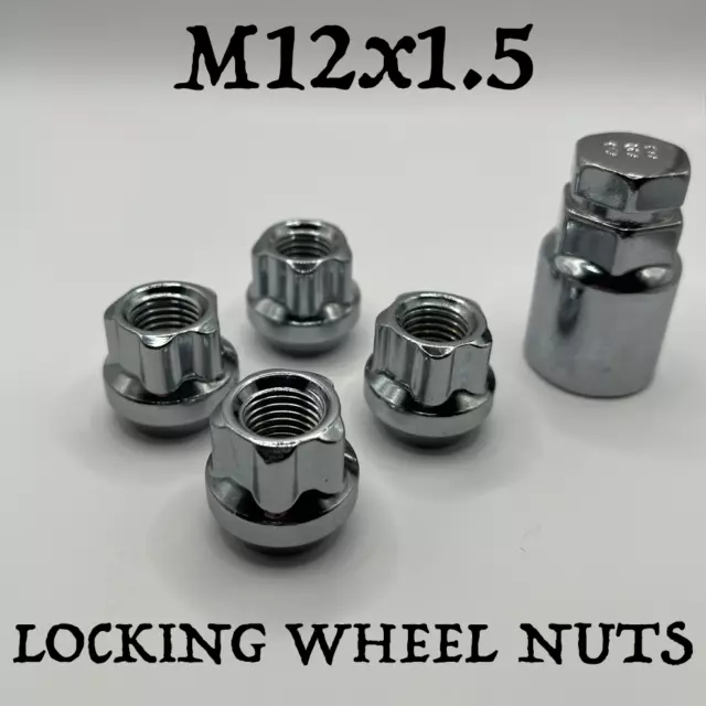 Locking Wheel Nuts M12x1.5 Open, Zinc For Mitsubishi Mirage Space Star Outlander