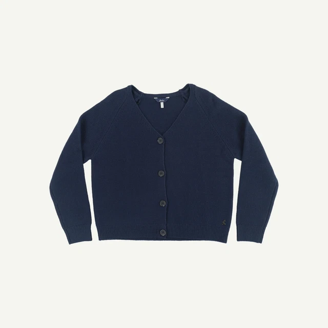 Joules Womens Navy Acrylic Blend V-Neck Plain Long sleeved Cardigan 34" 10
