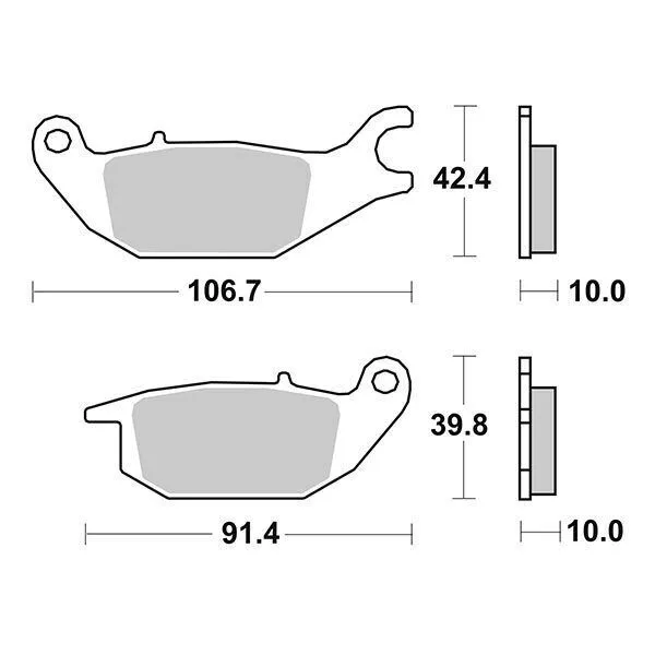 Paire de plaquettes de frein arrière SBS Yamaha MWS Tricity 125 - 2017>2019