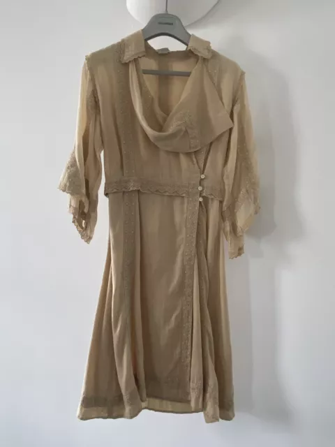 Antonio Berardi Vintage Cotton Wrap Dress Lace Motifs I42/Uk10/Us8