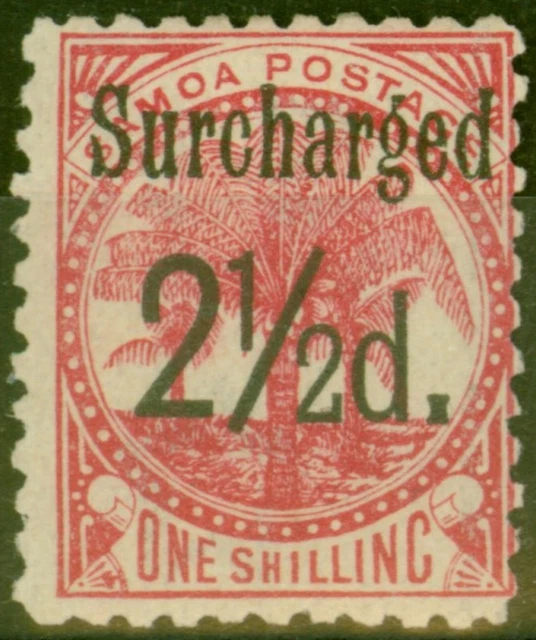 Samoa 1898 2 1/2d Auf 1s Matte Rose-Karmin SG86 Fein MTD Postfrisch (14)
