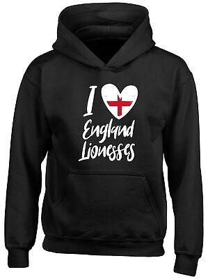 I Love England Lionesses Sports Childrens Kids Hooded Top Hoodie Boys Girls Gift