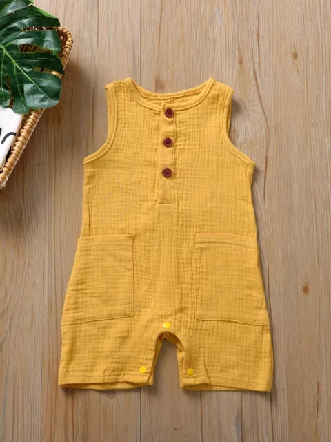 Body Neonato Pagliaccetto pigiama intero bambino bambina giallo tuta tutina B028