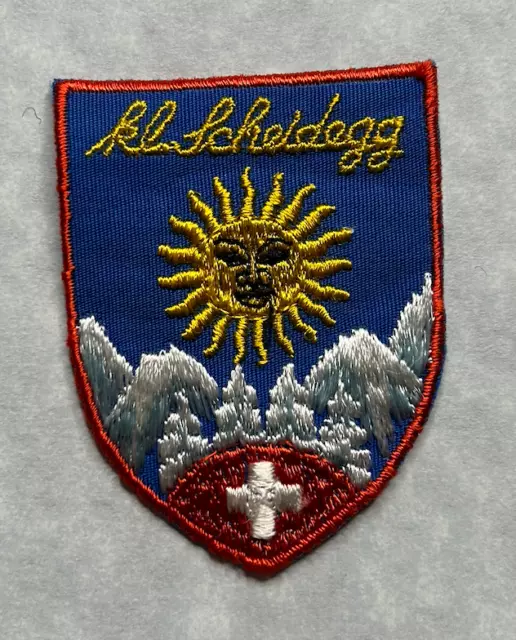 KLEINE SCHEIDEGG VTG 80s Skiing Ski Patch Badge SWITZERLAND Souvenir ...