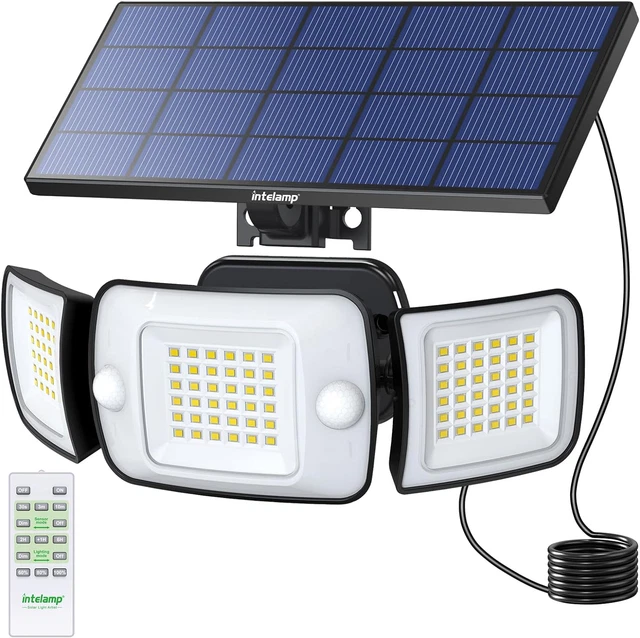 Faretto Led Da Esterno 6000Mah Faretti a 1200LM Faro Con Pannello Solare Lampion