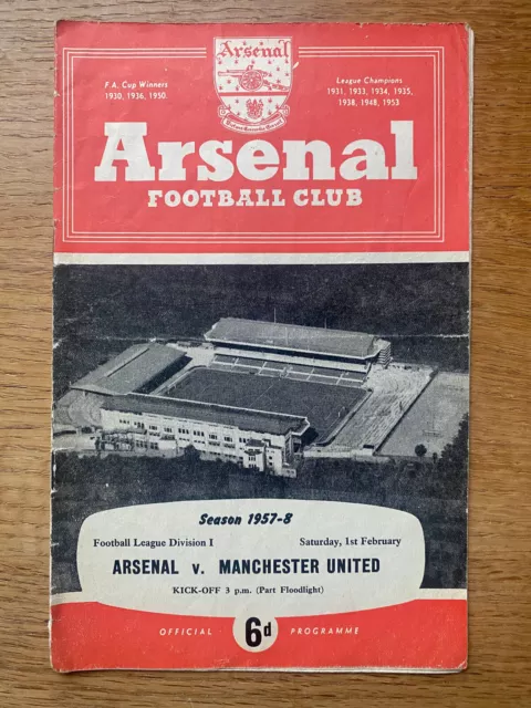 Arsenal v Manchester United  1957/58 - Last Game Before Munich