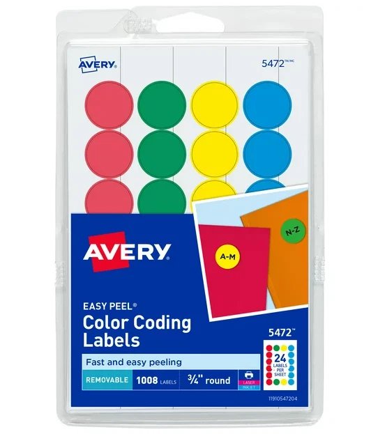 Avery Dennison Ave-05463 Round Color Coding Label - 0.75" Diameter